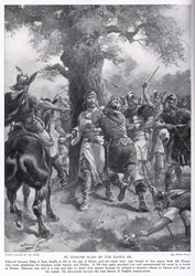 Saint Edmond tué par les Danois en 870 après J.-C., années 1920